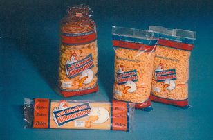 Three packs of the Peter brand from the 1980s with different types of pasta