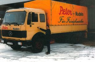 Yellow van with the sign ‘Peter-Nudeln Für Feinschmecker’ and a man standing at the driver's door